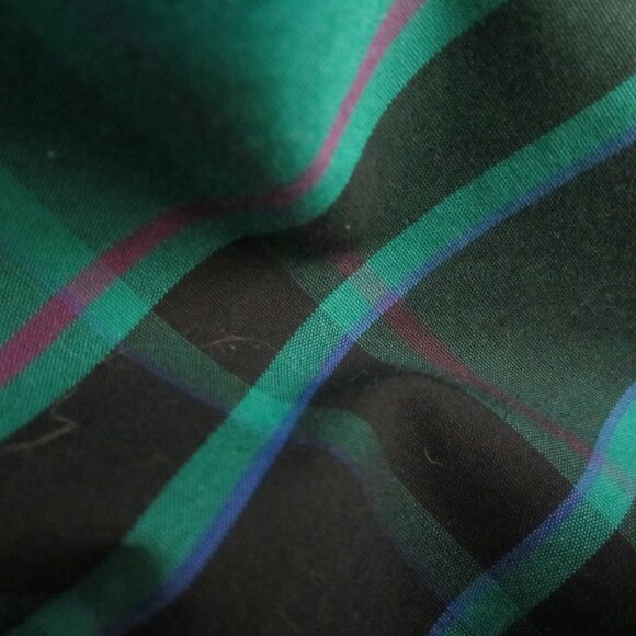 Coldwater Creek Women Plus 2X Teal Blue Green Black Plaid Cotton LS Shirt - Picture 3 of 15